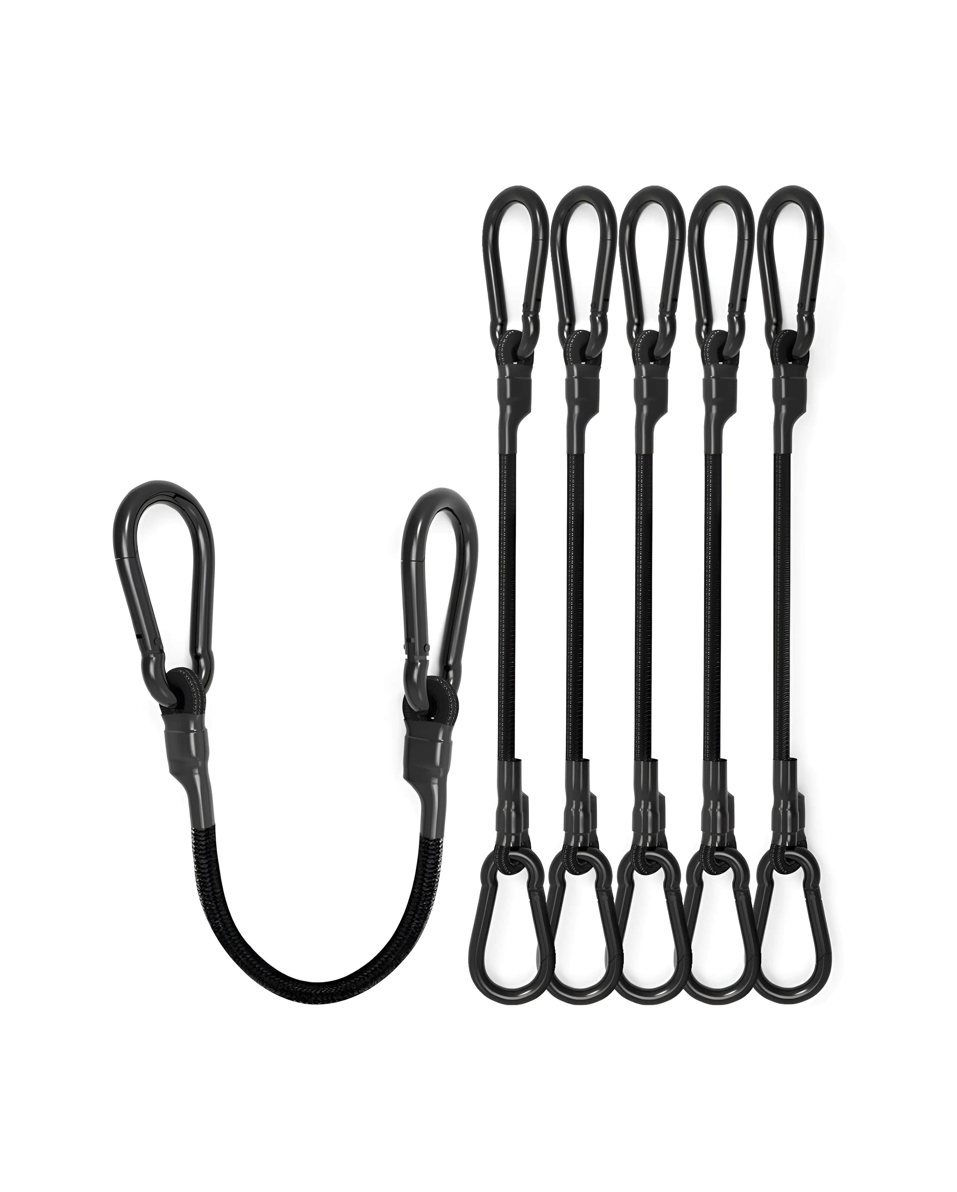 Lucky Straps Heavy-Duty Carabiner Bungee Cords with 190 Lbs (86.18 kg) Max Break Strength (8 Pieces)